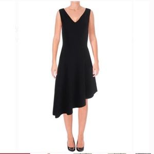 Milly Knit Black Dress w/ Asymmetrical Hem